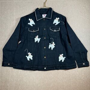 Quacker Factory poodle Black Denim jacket.